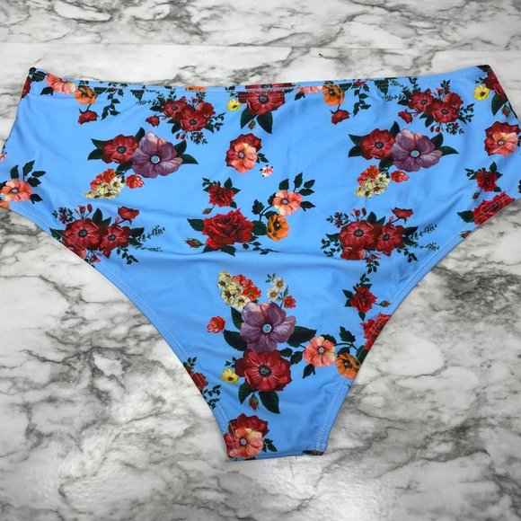 NWOT Shein high-waisted Floral Bikini bottom 3XL - Picture 2 of 3